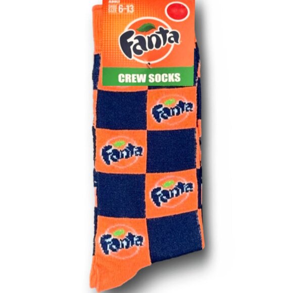 *3/$15* Mens Orange Fanta Soda Socks - Picture 1 of 2